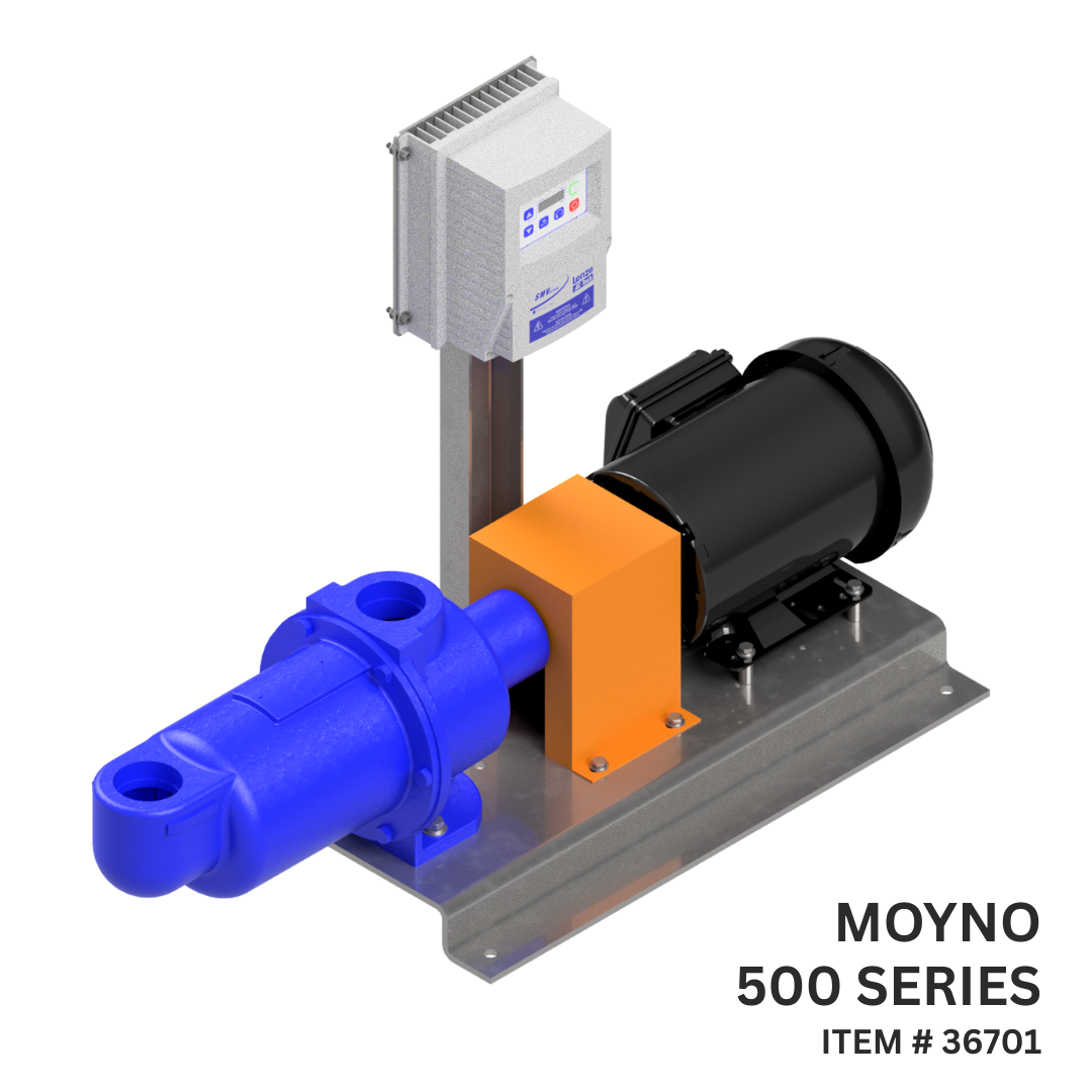 Moyno 36701, a 500 series pump on baseplate with motor and vfd.